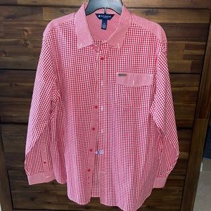 2XL Rocawear button up in red and white checkered